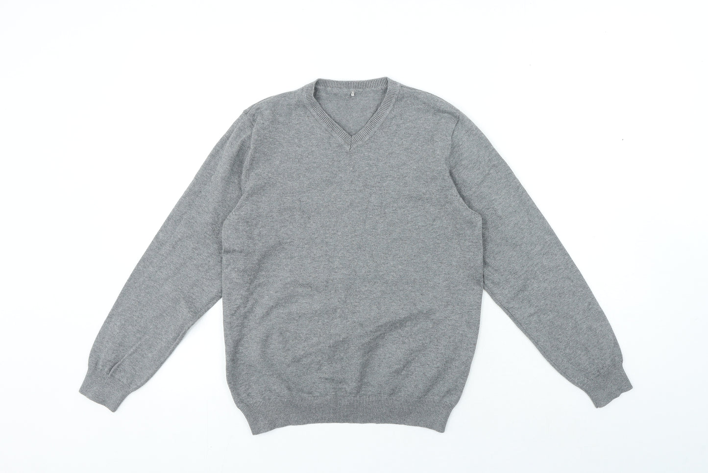 George Boys Grey V-Neck Cotton Pullover Jumper Size 12-13 Years