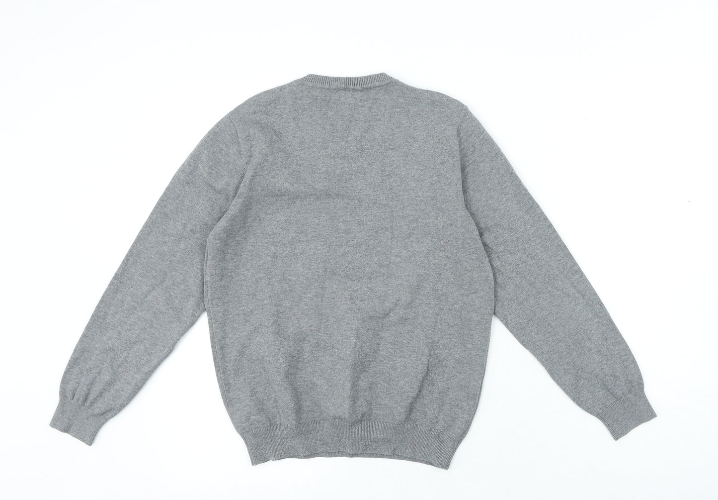 George Boys Grey V-Neck Cotton Pullover Jumper Size 12-13 Years