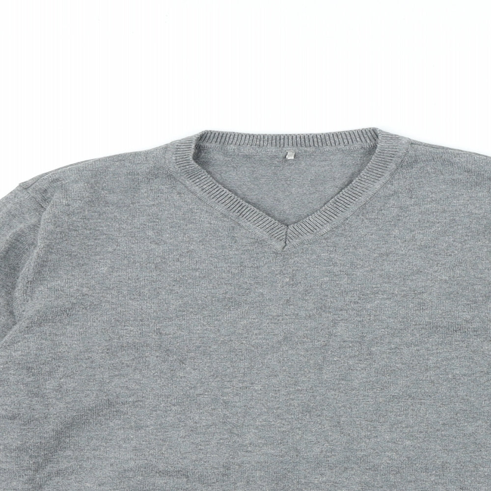 George Boys Grey V-Neck Cotton Pullover Jumper Size 12-13 Years