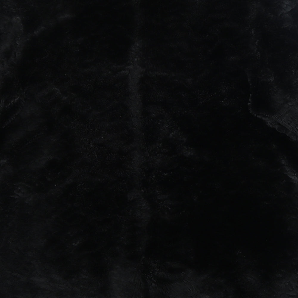 Marks and Spencer Womens Black Jacket Coat Size L Button - Faux Fur