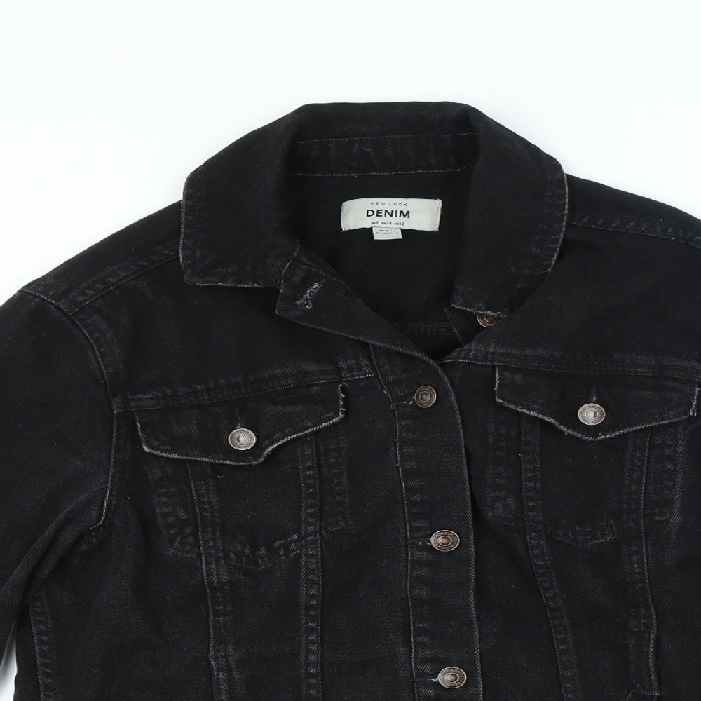New Look Womens Black Jacket Size 6 Button