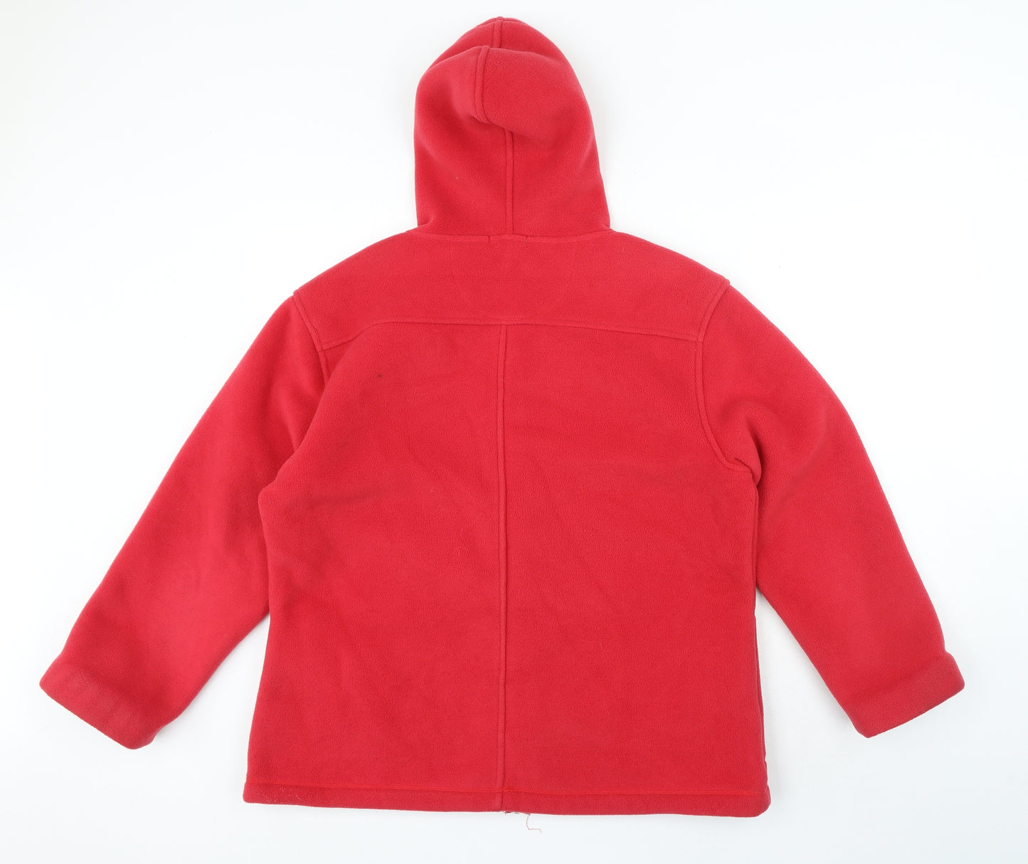 Text... Womens Red Round Neck Polyester Full Zip Jumper Size M - Fleece