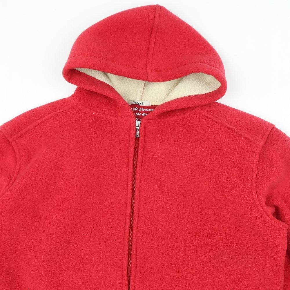 Text... Womens Red Round Neck Polyester Full Zip Jumper Size M - Fleece