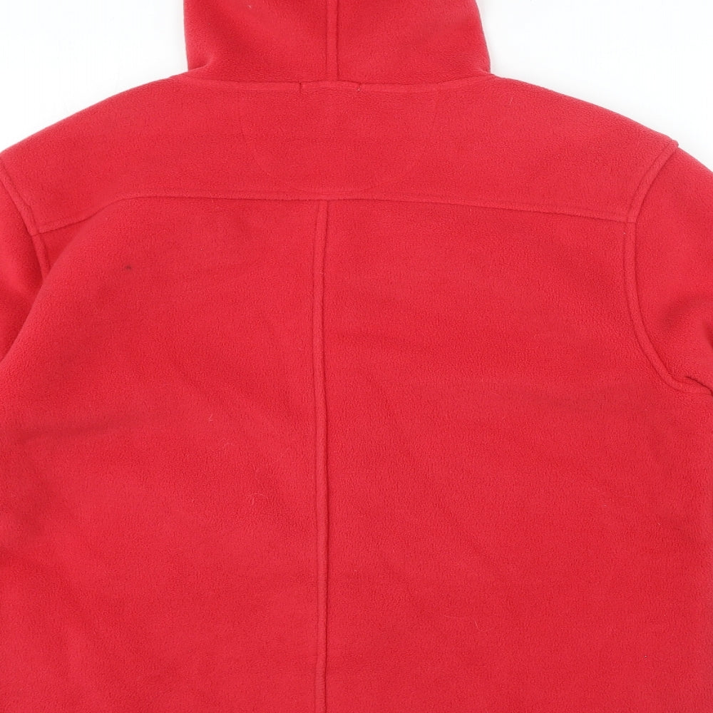 Text... Womens Red Round Neck Polyester Full Zip Jumper Size M - Fleece