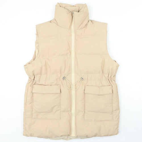 White Icy Womens Beige Gilet Jacket Size M Zip