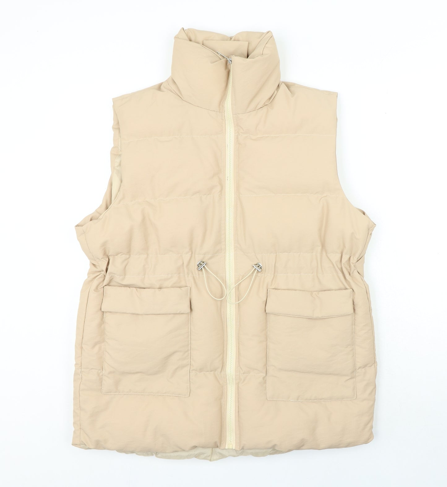White Icy Womens Beige Gilet Jacket Size M Zip