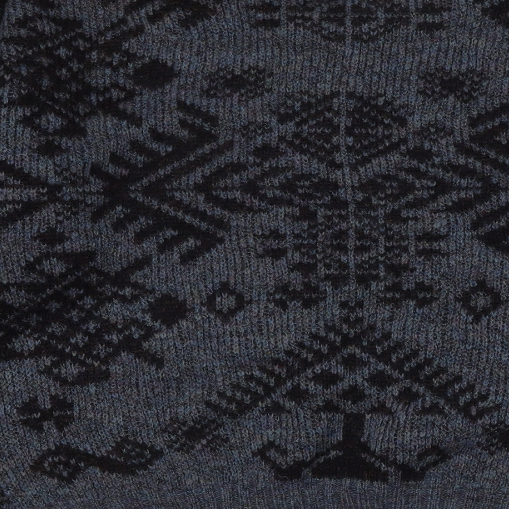 Boundary Waters Mens Blue Round Neck Geometric Acrylic Pullover Jumper Size XL