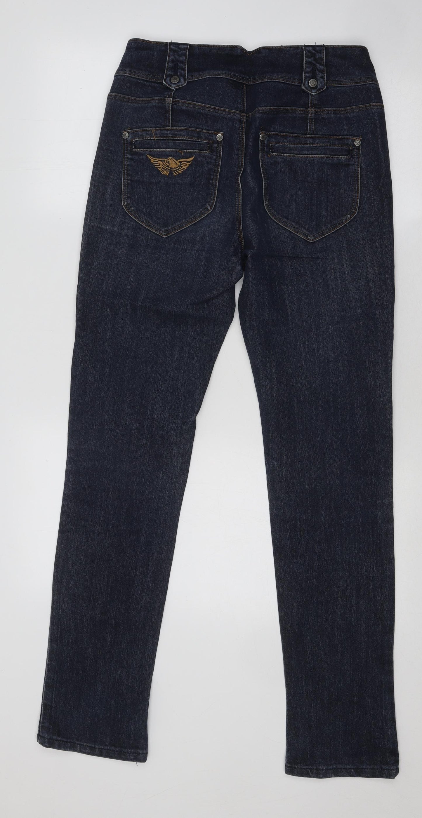 Arizona Womens Blue Cotton Straight Jeans Size 10 L31 in Regular Button