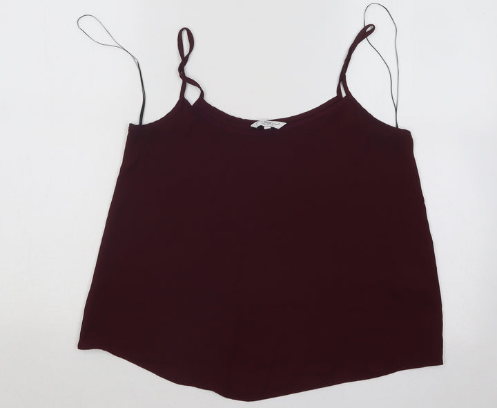 New Look Womens Purple Polyester Basic Tank Size 10 Off the Shoulder
