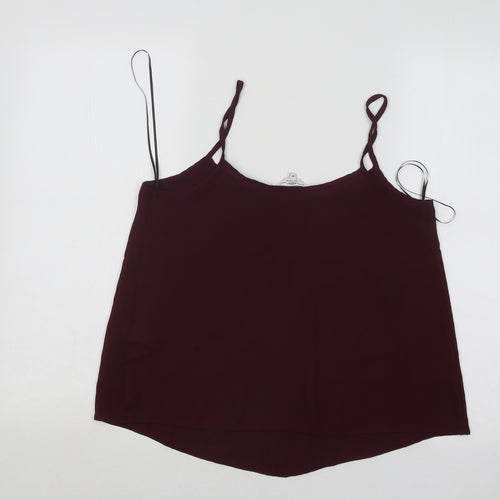 New Look Womens Purple Polyester Basic Tank Size 10 Off the Shoulder