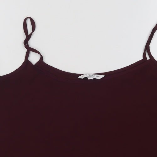 New Look Womens Purple Polyester Basic Tank Size 10 Off the Shoulder