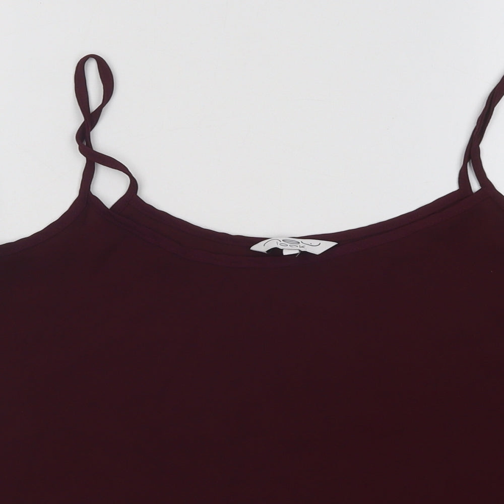 New Look Womens Purple Polyester Basic Tank Size 10 Off the Shoulder