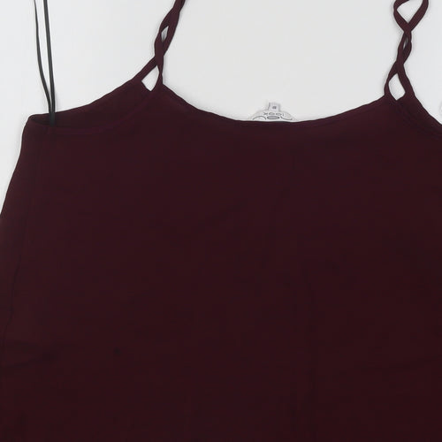 New Look Womens Purple Polyester Basic Tank Size 10 Off the Shoulder