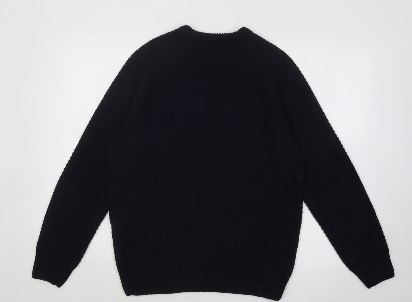 Primark Mens Blue Roll Neck Geometric Acrylic Pullover Jumper Size M
