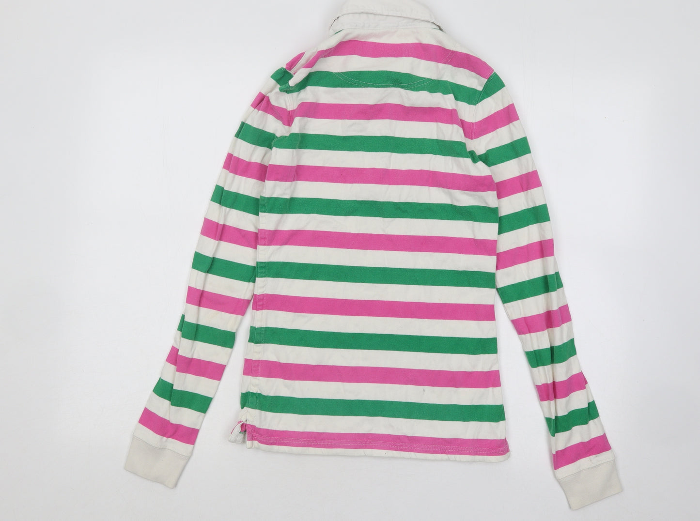 Rampant Sporting Womens Multicoloured Striped Cotton Basic Polo Size 8 Collared