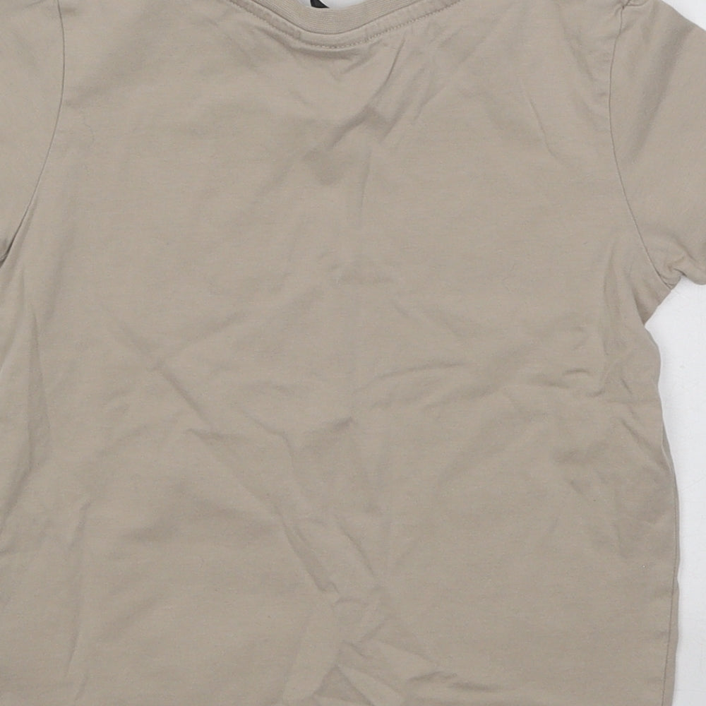 George Boys Beige Cotton Basic T-Shirt Size 4-5 Years Round Neck Pullover - Mandalorian