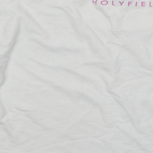 Holyfield Girls White Cotton Basic T-Shirt Size 9-10 Years Round Neck Pullover