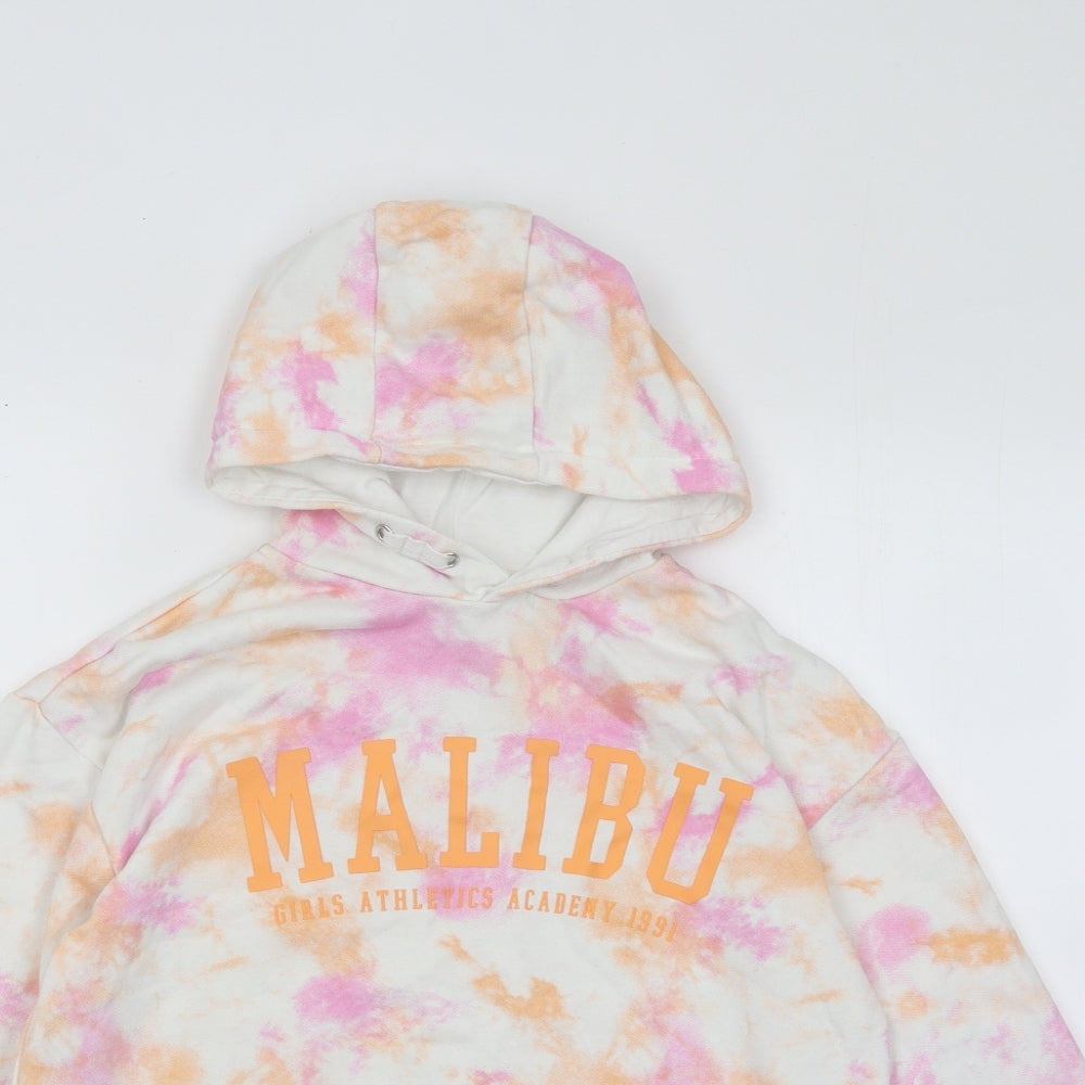 Primark Girls Multicoloured Geometric Cotton Pullover Hoodie Size 9-10 Years Pullover - Malibu