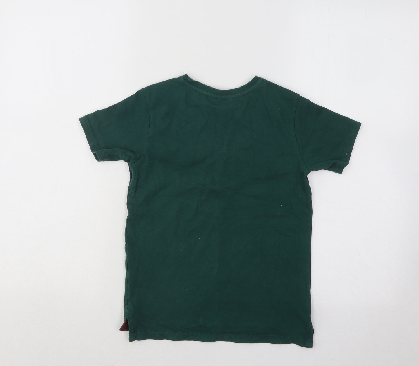 George Boys Green Cotton Basic T-Shirt Size 6-7 Years Round Neck Pullover - Unstoppable