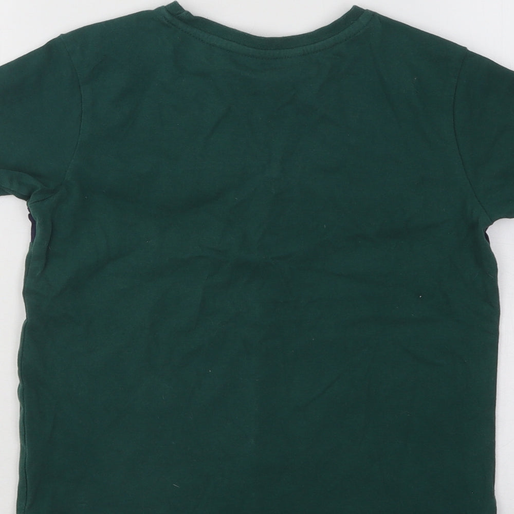George Boys Green Cotton Basic T-Shirt Size 6-7 Years Round Neck Pullover - Unstoppable