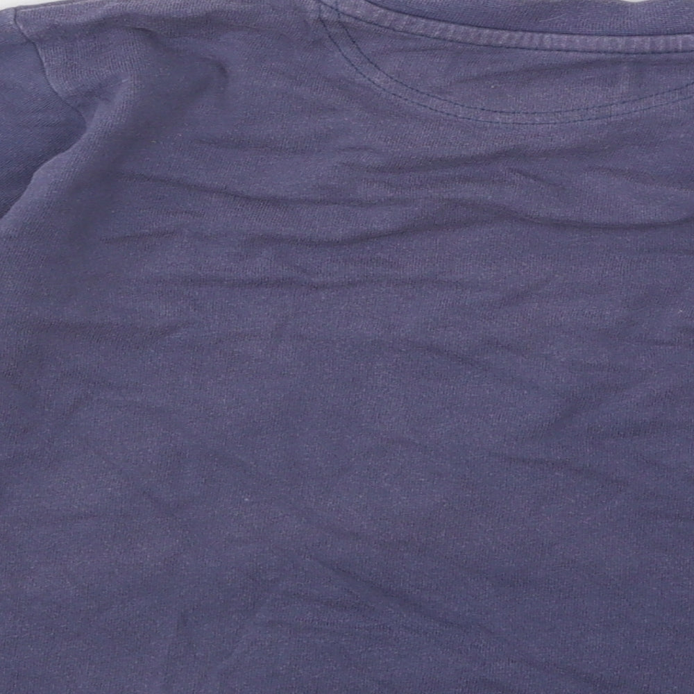 Maine Boys Blue Cotton Basic T-Shirt Size 3-4 Years Round Neck Pullover