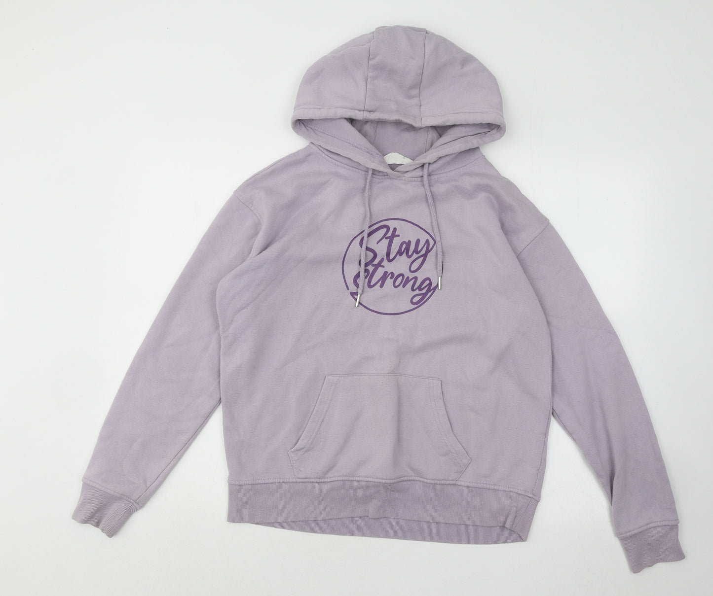 Primark Womens Purple Cotton Pullover Hoodie Size 10 Pullover - Stay Strong