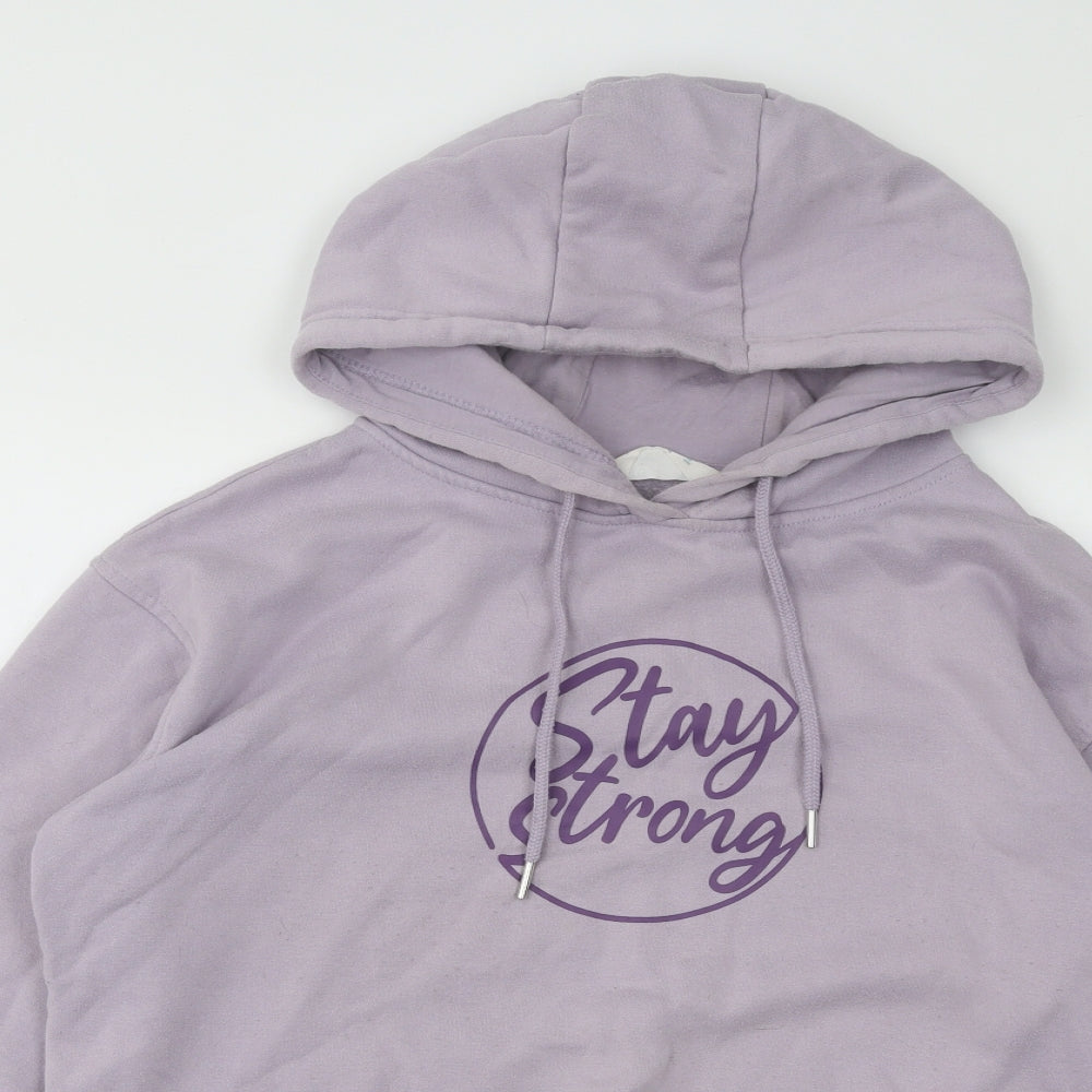 Primark Womens Purple Cotton Pullover Hoodie Size 10 Pullover - Stay Strong
