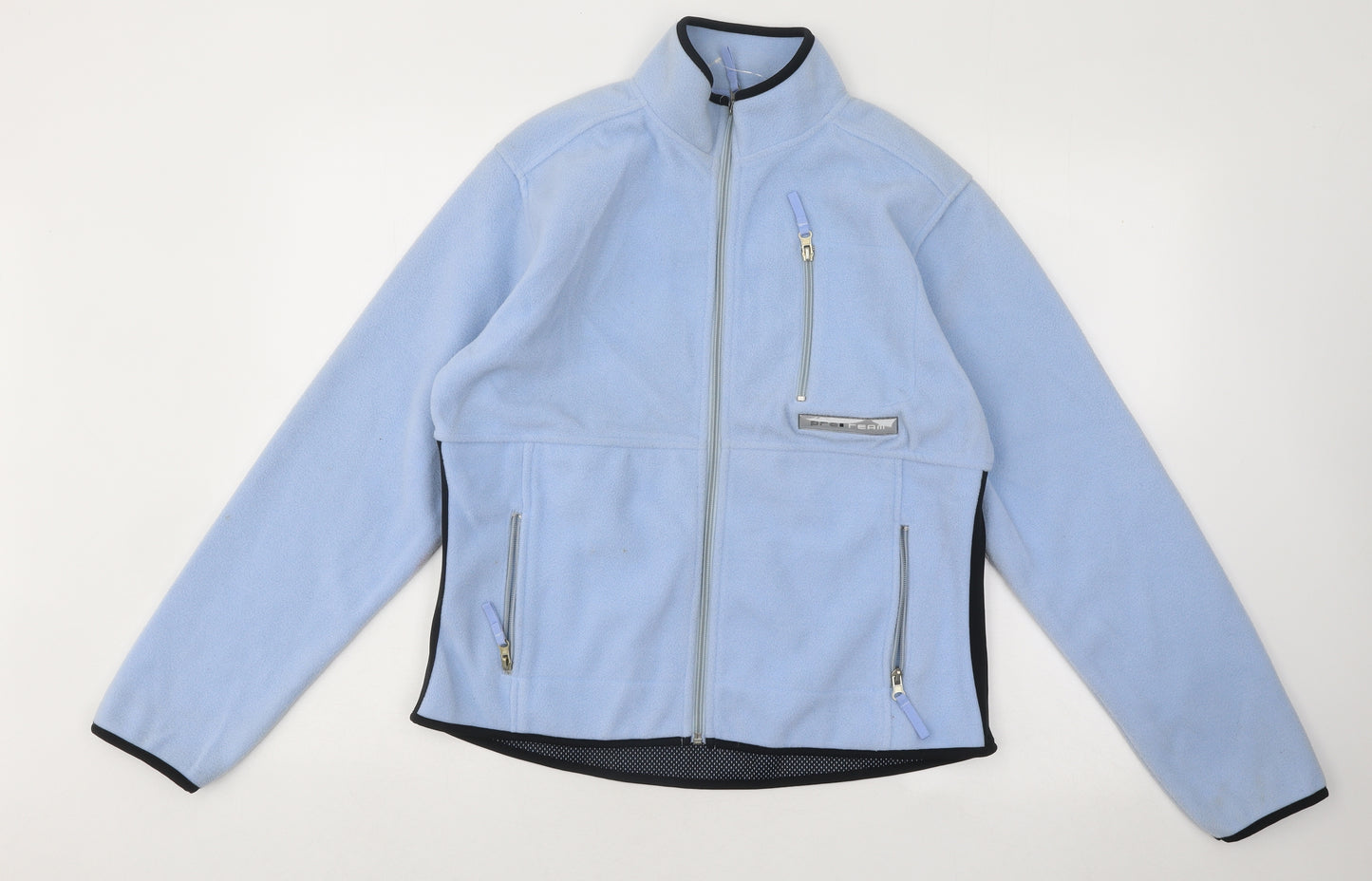 Crane Womens Blue Polyester Full Zip Sweatshirt Size M Zip