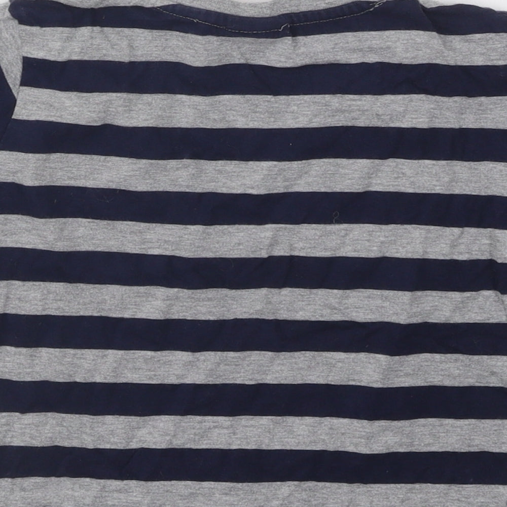 Urban Rascals Boys Blue Striped Cotton Basic T-Shirt Size 3-4 Years Round Neck Pullover - Adventure