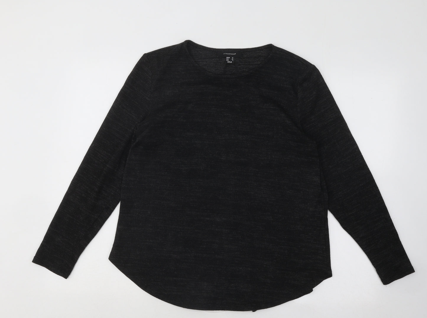 Atmosphere Womens Black Round Neck Acrylic Pullover Jumper Size 12