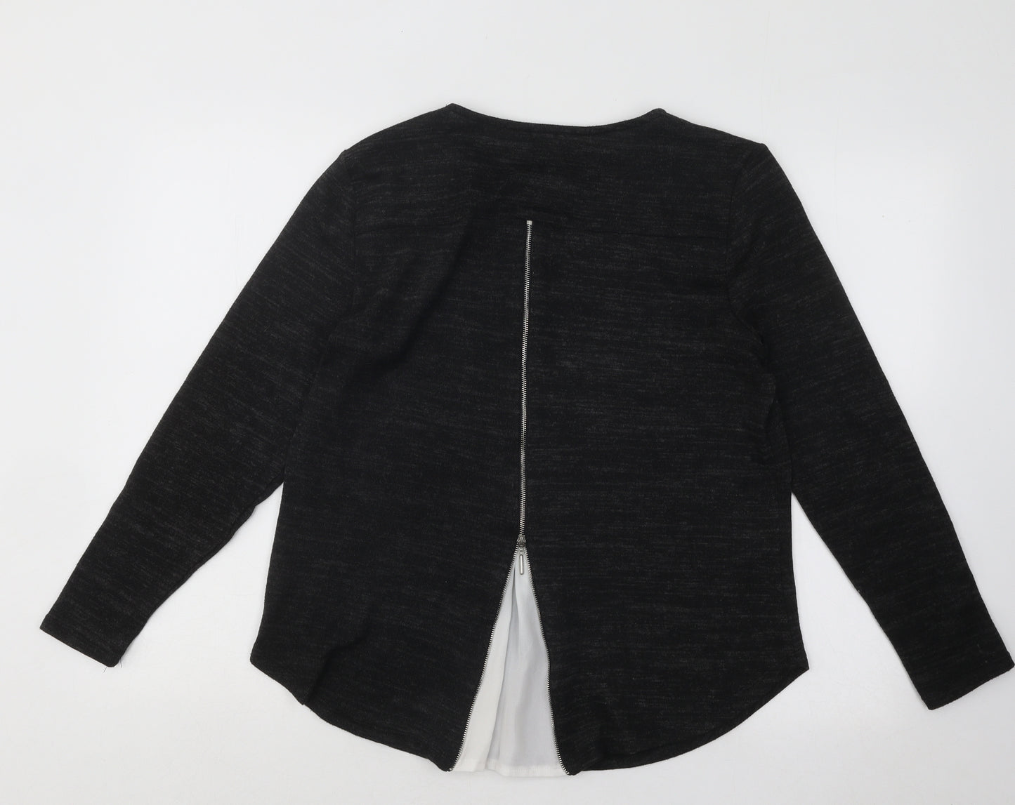 Atmosphere Womens Black Round Neck Acrylic Pullover Jumper Size 12