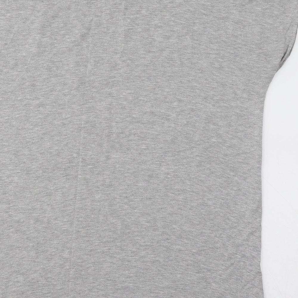 SoulCal&Co Womens Grey Cotton Basic T-Shirt Size 14 Boat Neck