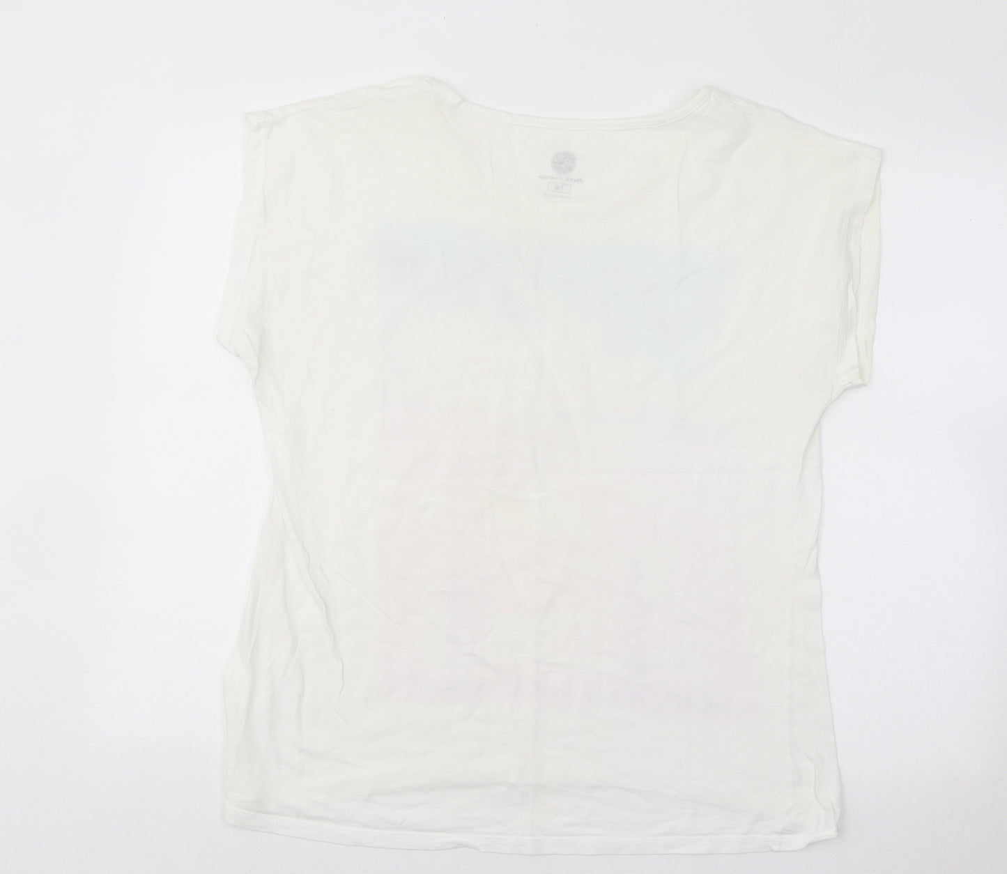 Hot Tuna Womens Multicoloured Cotton Basic T-Shirt Size 16 Round Neck - Surfer Palm Tree