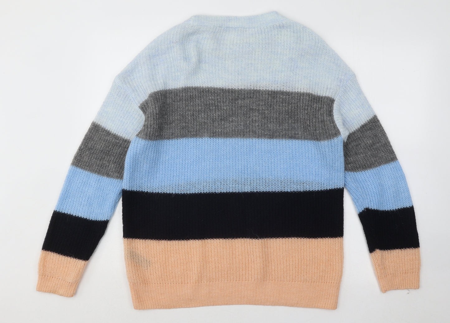 George Womens Multicoloured Round Neck Striped Acrylic Pullover Jumper Size 12
