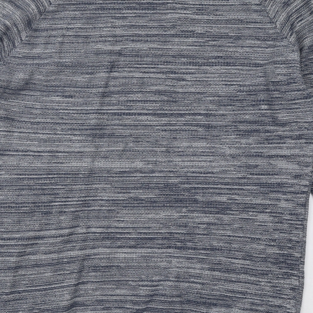 Primark Mens Blue Round Neck Geometric Cotton Pullover Jumper Size L