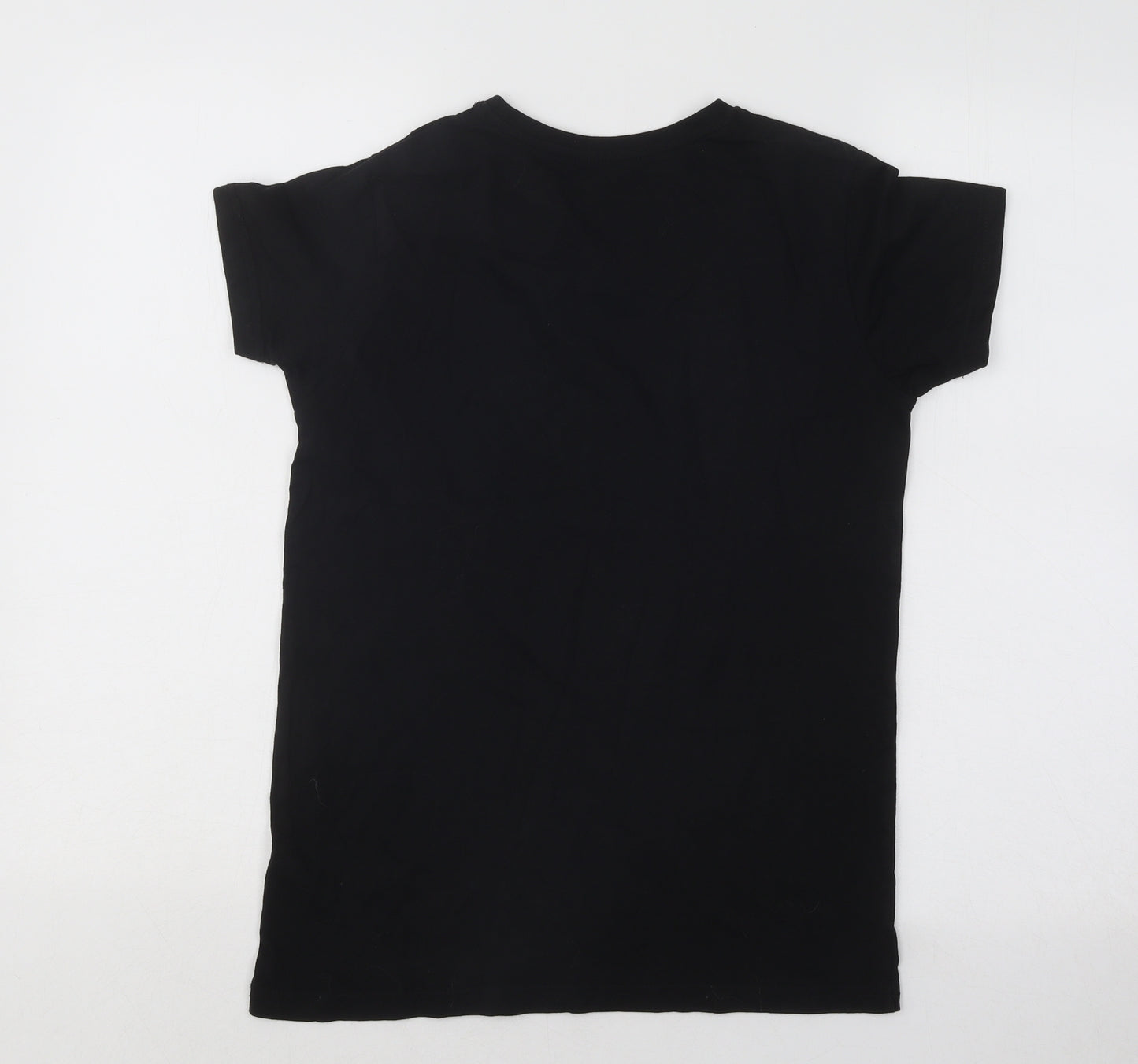 Primark Boys Black Cotton Basic T-Shirt Size 11-12 Years Round Neck Pullover - NYC