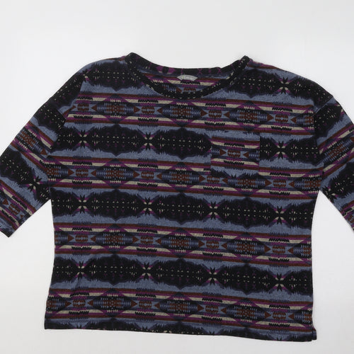 Marks and Spencer Womens Multicoloured Round Neck Geometric Acrylic Pullover Jumper Size XL