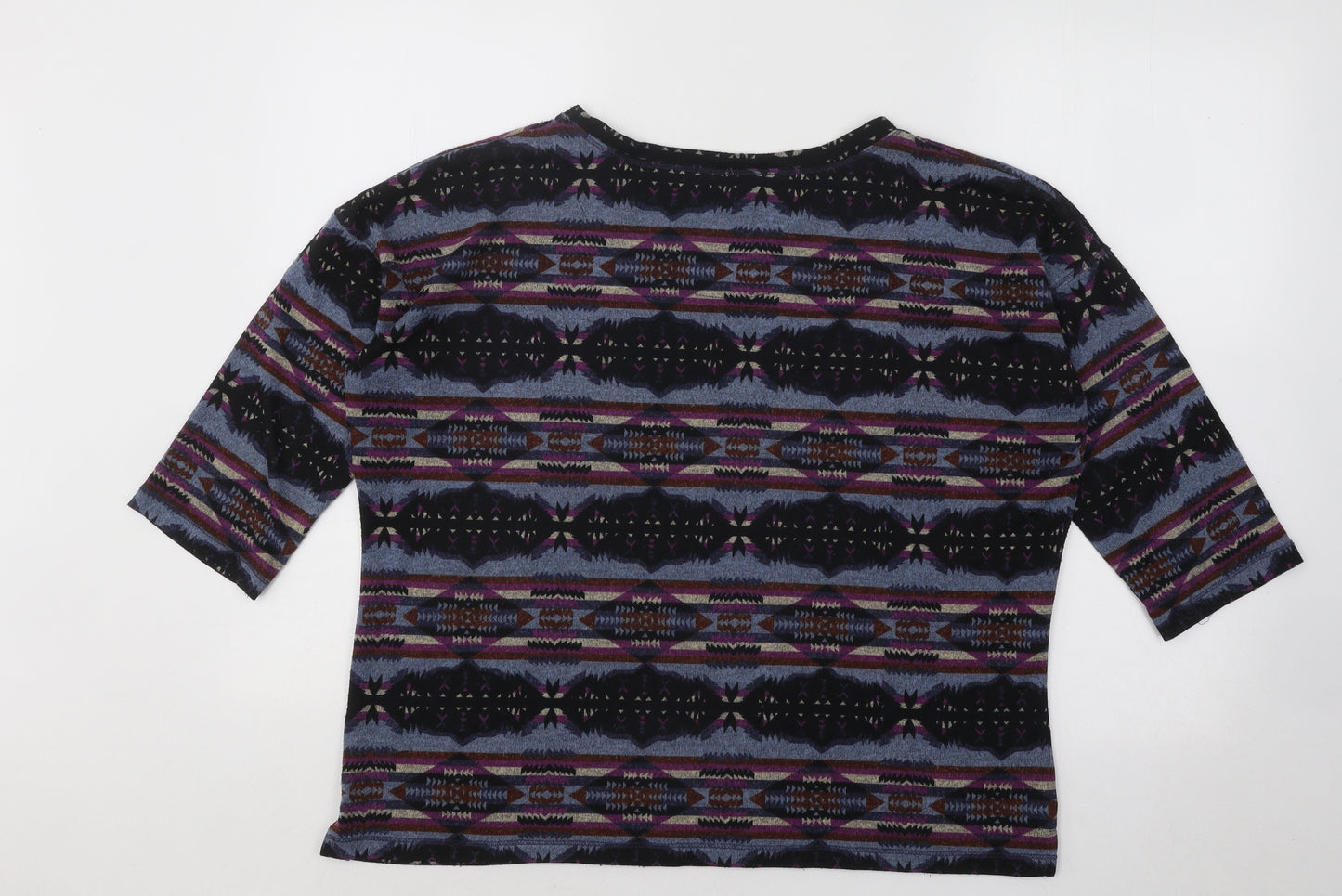 Marks and Spencer Womens Multicoloured Round Neck Geometric Acrylic Pullover Jumper Size XL