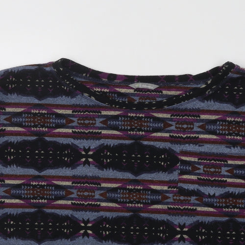 Marks and Spencer Womens Multicoloured Round Neck Geometric Acrylic Pullover Jumper Size XL