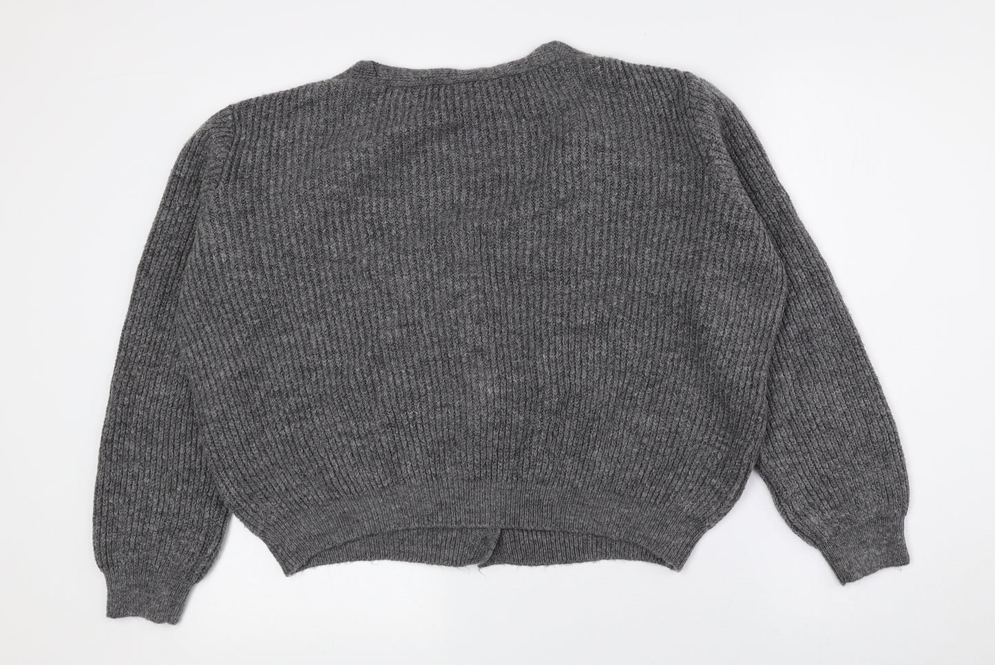Primark Womens Grey V-Neck Polyester Cardigan Jumper Size XL