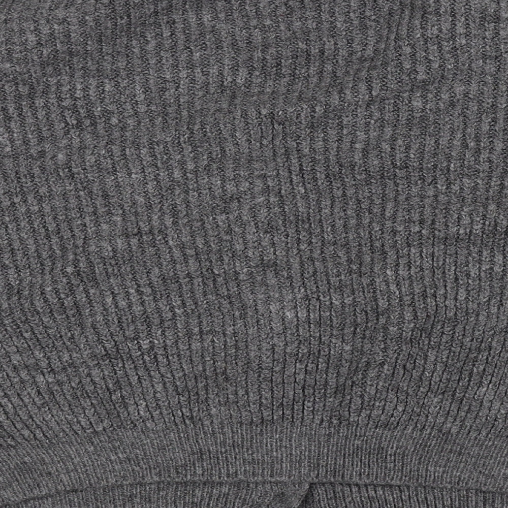 Primark Womens Grey V-Neck Polyester Cardigan Jumper Size XL
