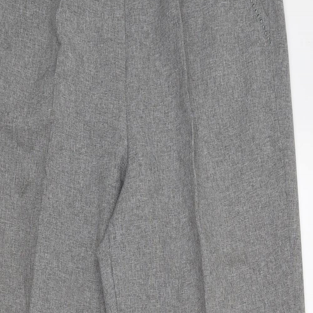 Bonmarché Womens Grey Polyester Trousers Size 14 L24 in Regular