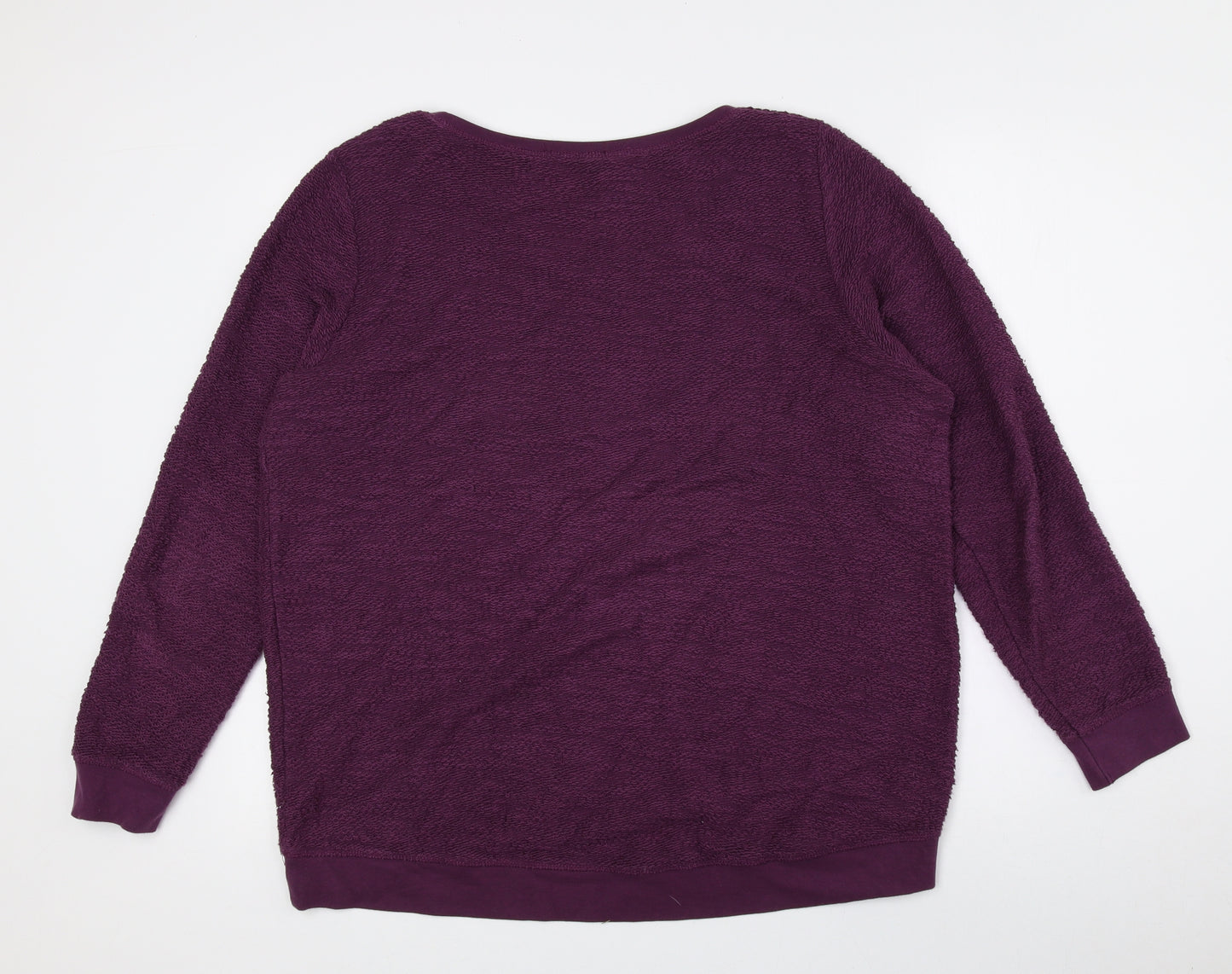 George Womens Purple Boat Neck 100% Cotton Pullover Jumper Size 16