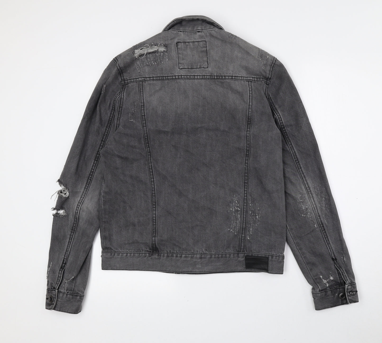 Zara Mens Grey Jacket Size M Button - Distressed