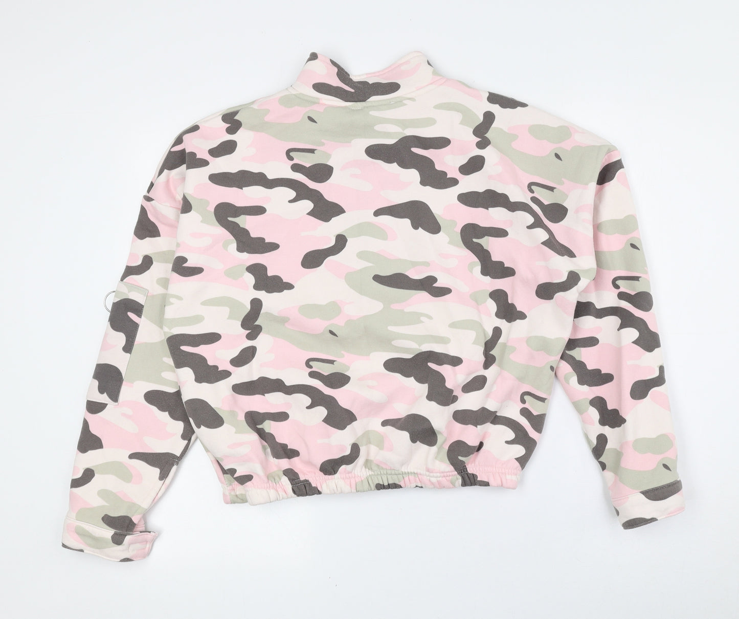 Select Womens Multicoloured High Neck Camouflage Cotton Full Zip Jumper Size L