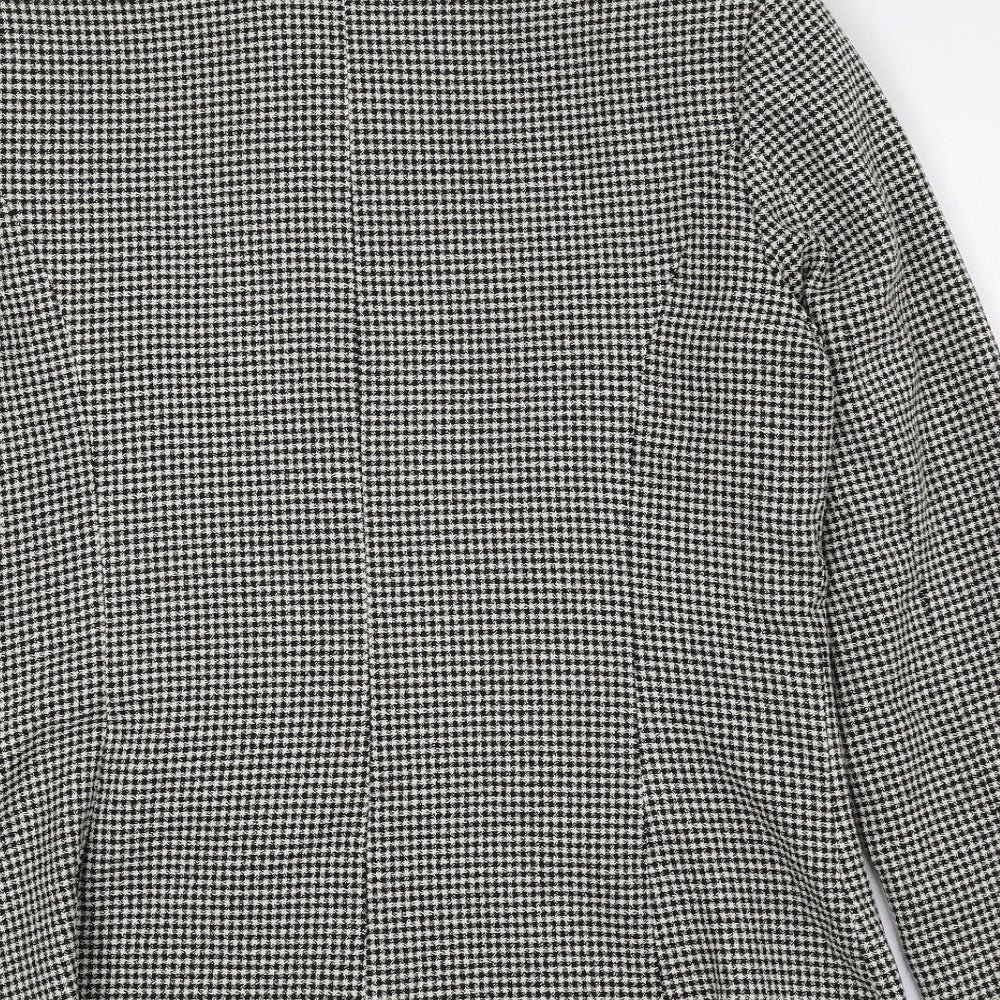 Klass Womens Black Geometric Jacket Size 12 Zip