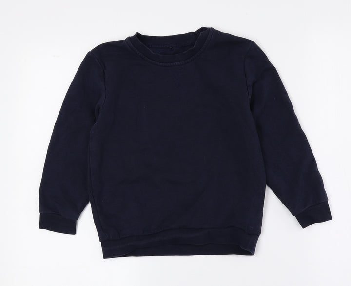 George Boys Blue Cotton Pullover Sweatshirt Size 5-6 Years