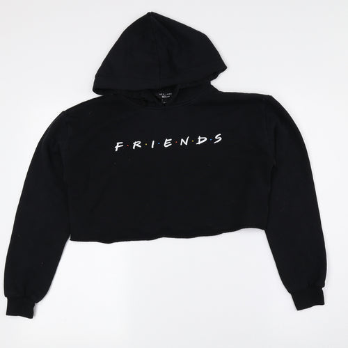 New Look Girls Multicoloured Polyester Pullover Hoodie Size 12-13 Years Drawstring - Cropped, Friends