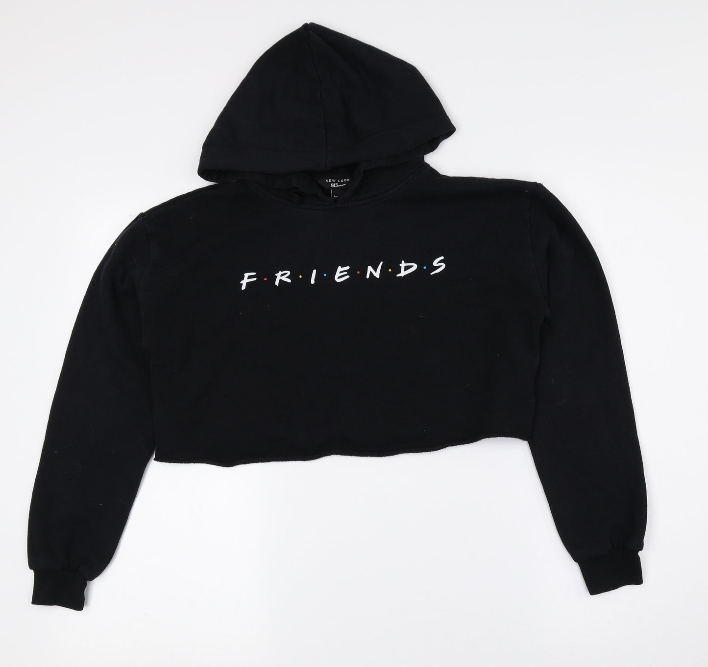 New Look Girls Multicoloured Polyester Pullover Hoodie Size 12-13 Years Drawstring - Cropped, Friends