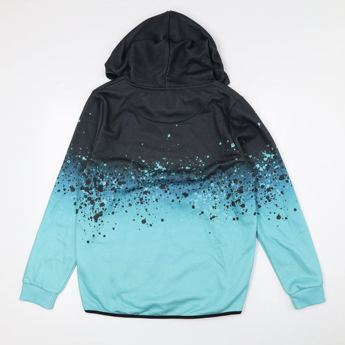 DFVD Boys Blue Geometric 100% Polyester Pullover Hoodie Size 15-16 Years